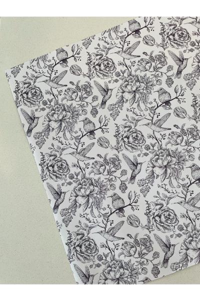 Wrapping Paper - Monochrome Floral